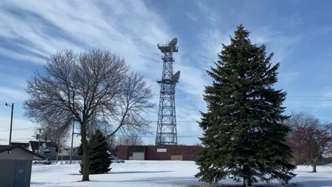 Cell Phone Tower / Telecommunications Tower Stock Footage 168715166