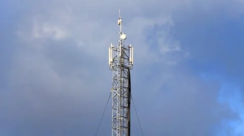 Cell phone tower. Timelapse 1080p Stock Footage