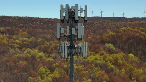 Cell Phone Tower top to bottom Stock Footage 333590949