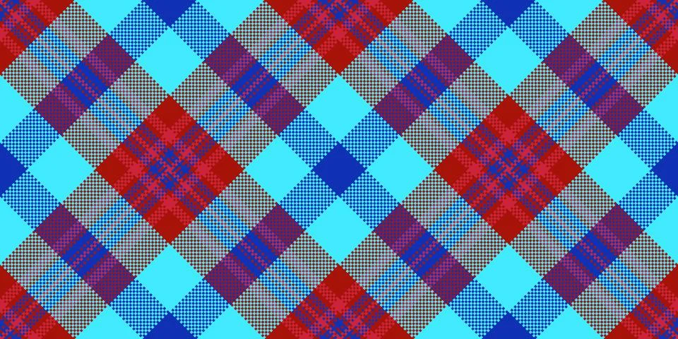 Cell plaid background vector, everyday textile texture seamless. Soft tarta.. Stock Illustration