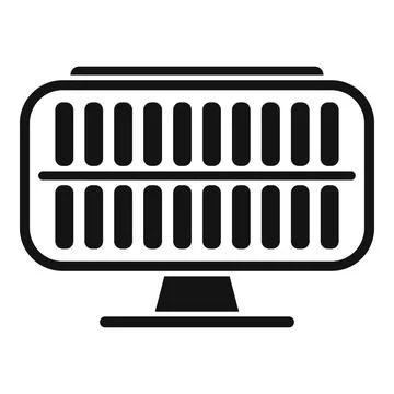 Cell power panel icon simple vector. Solar grid roof Stock Illustration
