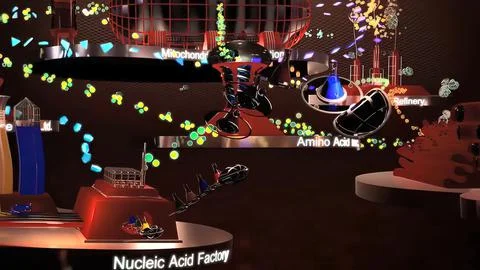 Cell replication making process 3d Stock Illustration