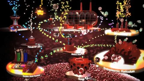 Cell replication making process 3d Illustrazione stock