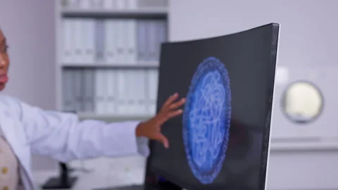 Cell, screen and data with scientist and women, science study and review medical Stock Footage 248276491