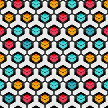 Cell seamless pattern Stock Illustration