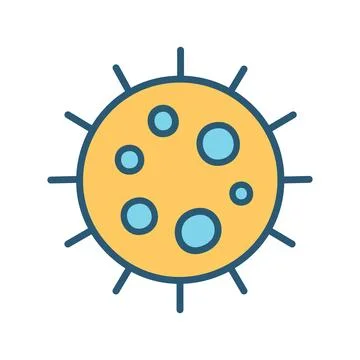 Cell with spikes. Illustration of a round cell with multiple spikes and blu.. Stock Illustration