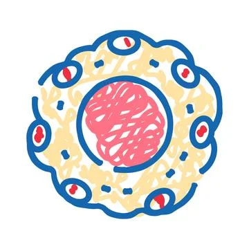 Cell structure concept with central nucleus and organelles Stock Illustration