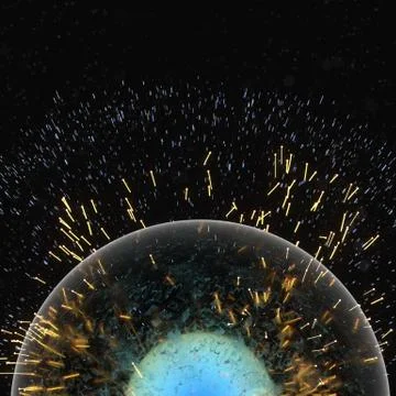 A cell surrounded by membrane, the concept of biotechnology, 3d rendering Stock-Illustration