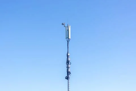 Cell telecommunication network tower. 5G internet concept Stock Photos