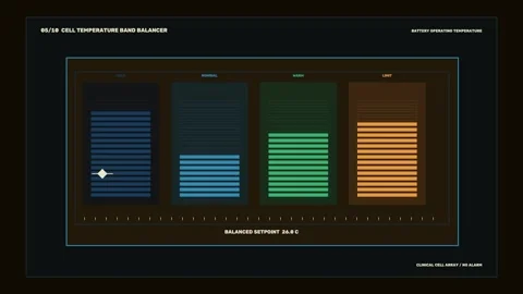 Cell Temperature Balancer HUD Seamless Loop Stock Footage 342593833