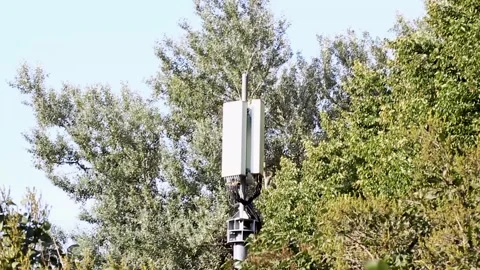 Cell tower 5g in the park 스톡 동영상 283412066