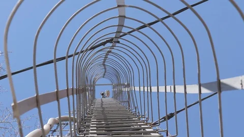 Cell tower against the blue sky. Stock Footage 106535298