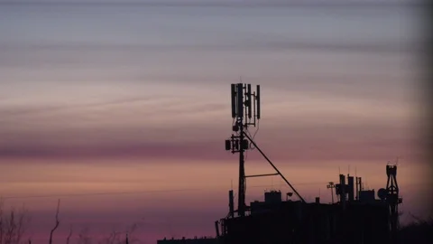 Cell Tower against the sky Stock Footage