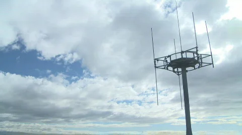 Cell tower and clouds timelapse Stock Footage 396355