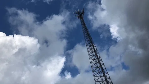 Cell Tower and Clouds Timelapse Stock Footage 111782709