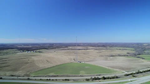 Cell tower is being prepared by climber tower. Stock Footage 223070671