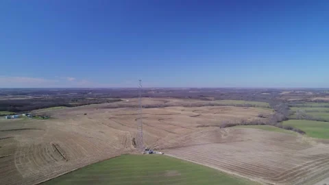 Cell tower is being prepared by climber tower. Stock Footage 223071072