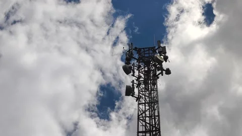 Cell tower communications network. Timelapse Stock Footage 169984616