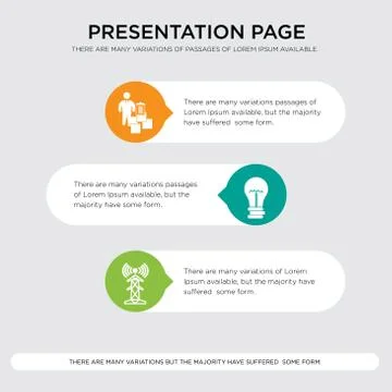 Cell tower, hypothesis, inventory management presentation design template in  Illustrazione stock