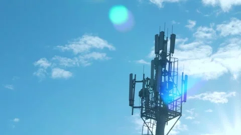 Cell Tower, Mobile Operator Tower, Mobile Communication and A Beautiful Time Lap Video stock 313924834