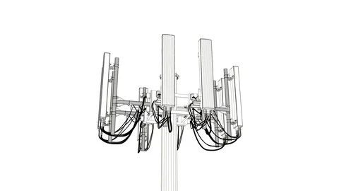 Cell tower, Mobile telecommunication tower Stock Footage 105095574