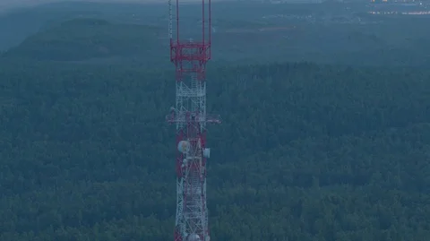 Cell tower on the mountain Stock Footage 93645507