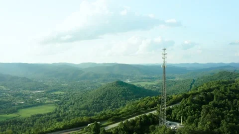 Cell Tower in Mountain View Stock Footage 139009921