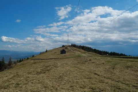Cell tower on the mountains Fotos de archivo