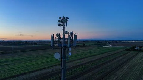 Cell tower providing essential mobile communication technology and data tra.. Stock Photos