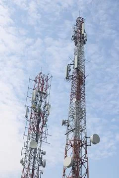 Cell tower with sky background Фото