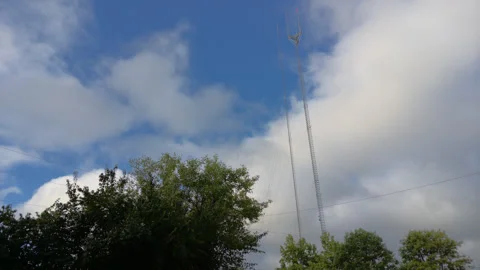 Cell Tower in the Sky Stock Footage 249280240
