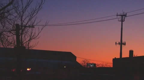 Cell Tower at Sunset Stock Footage 10760554