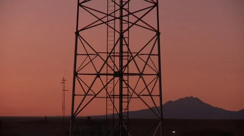 Cell Tower in the sunset Stock Footage 50211934