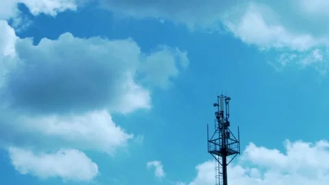 A Cell Tower, A Tower of Mobile Operators for Transmitting a Cellular Signal and Stock Footage 237818475