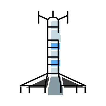 Cell tower transmitting mobile phone network signal Stock Illustration