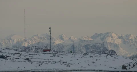 Cell towers in Sisimiut Stock Footage 218377721
