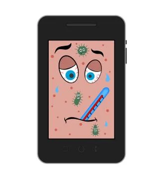 Cell with virus Stock Illustration