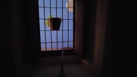 Cell window with iron bars Santa Catalina Monastery Arequipa Peru Vidéo 349065530