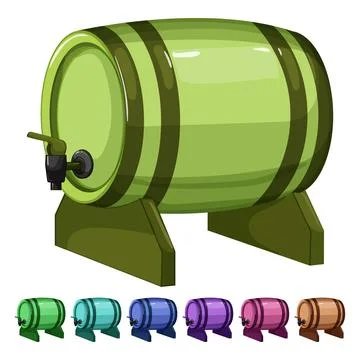 Cellar barrel wine cartoon vector graphic Stock Illustration