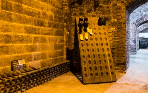 Cellar Bottles Charles Mignon Stock Photos