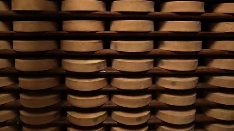 Cellar of cheese fermentations Stock Footage 79562357