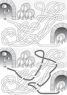 Cellar maze Stock Illustration