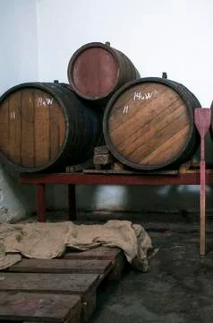 In a cellar with white walls Stock Photos