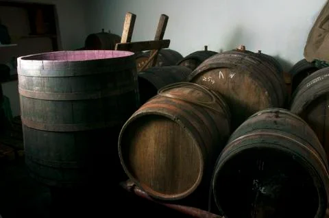 In a cellar with white walls Stock Photos