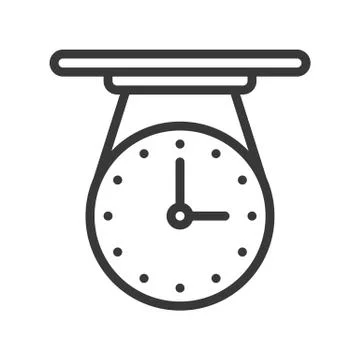 Celling clock icon, outline design editable stroke pixel perfect Illustrazione stock