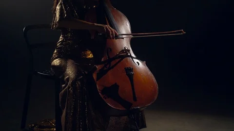 The cellist performs on stage. Vidéo 95848959