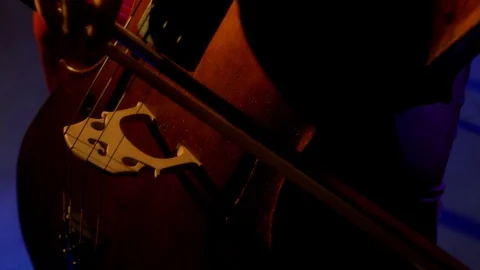 The cellist performs on stage. Vidéo 97208452