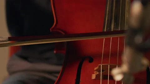 Cellist playing close-up Stock Footage 131436795