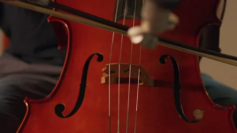 Cellist playing close-up Stock Footage 131437159