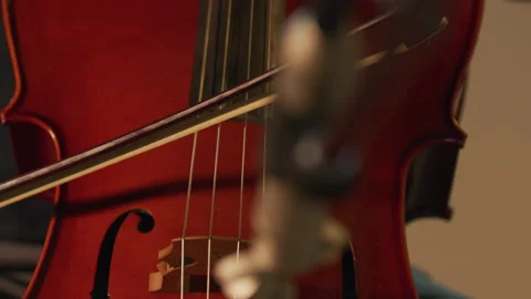 Cellist playing close-up Stock Footage 131437281